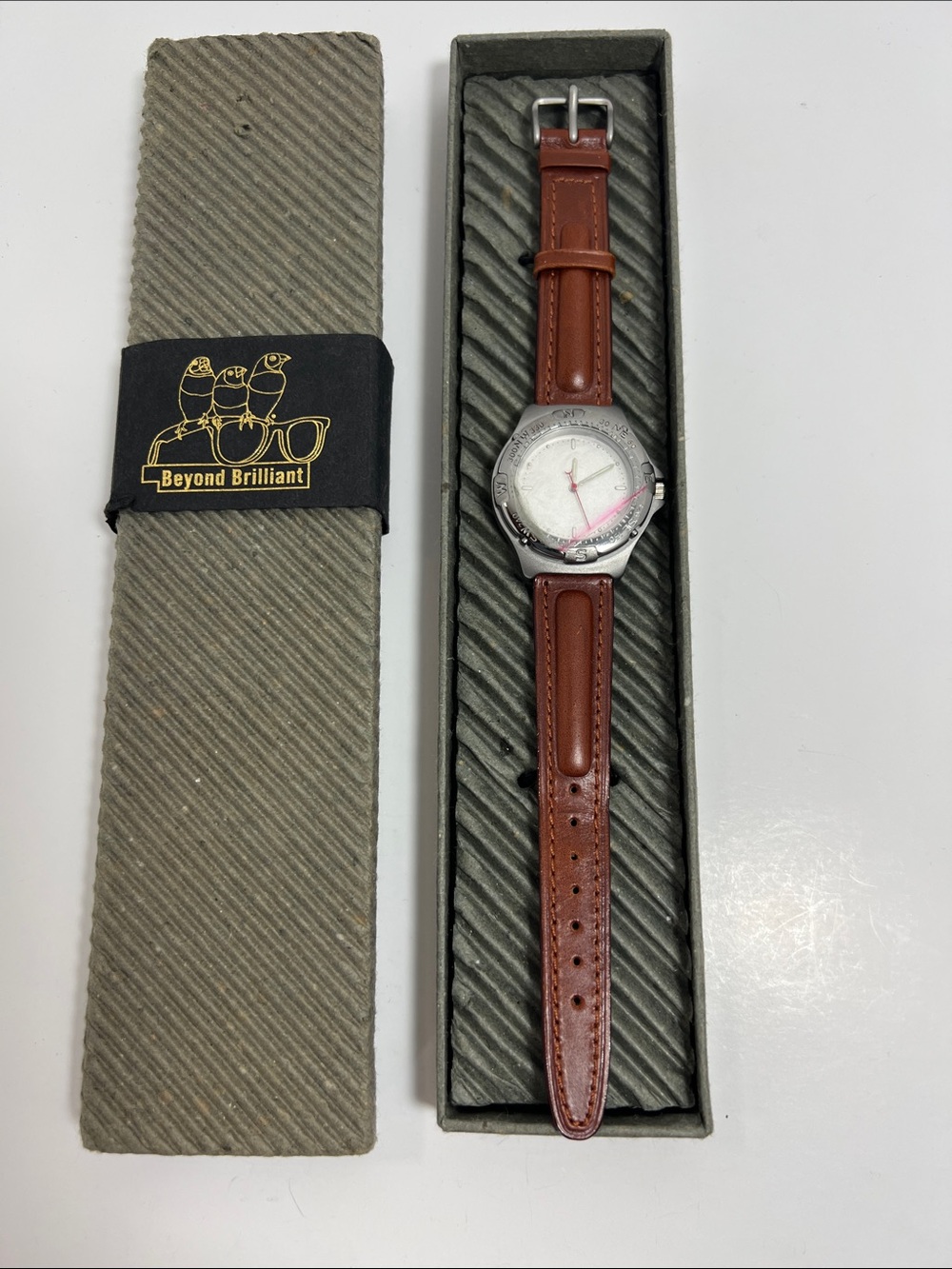 Brown Leather Strap Watch with Box NWOT